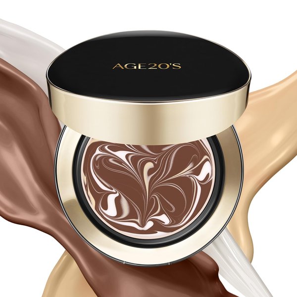 AGE20'S Signature Essence Pact SPF 50+ | Cream Foundation, Dewy Finish, Natural Coverage | Korean Cushion Foundation | 41N MOCHA | 0.49 Ounce (Pack of 1)