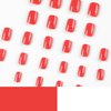 Extra Short Press on Nails Square Fake Nails with Nail Glue Red False Nails with Artificial Glossy Designs Acrylic Square Nails Full Cover Stick on Nails for Women Nail Decorations