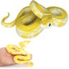 Higherbros Realistic Fake Snake Toy Rubber Gag Toys- Python Snake Action Figure for Halloween Prank Props, Fake Snake Scare Birds and Squirrels, Boa Constrictor Figurine Scary Prank Toys for Kids