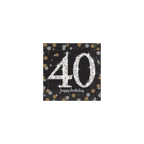 amscan Sparkling Celebration 40 Beverage Paper Napkins Value Pack (16 ct)