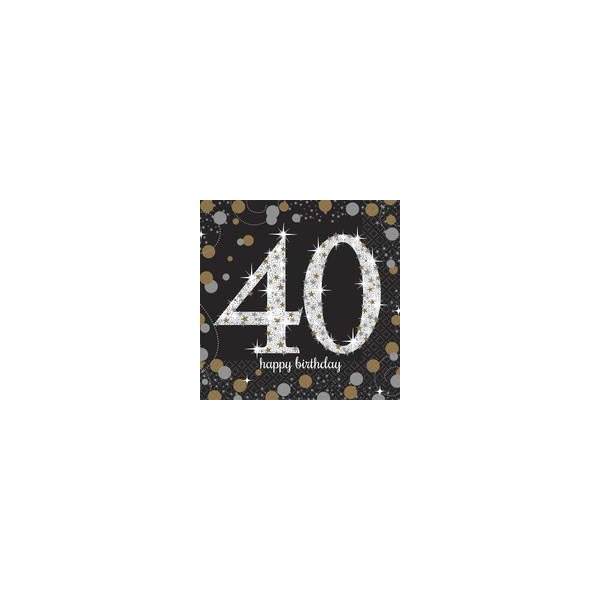 amscan Sparkling Celebration 40 Beverage Paper Napkins Value Pack (16 ct)