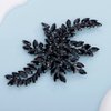 Teyglen Bridal Black Crystal Rhinestones Shiny Hair Comb Back Side Hair Comb Wedding Headpiece Prom Party Festival Hair Accessories for Women and Girls