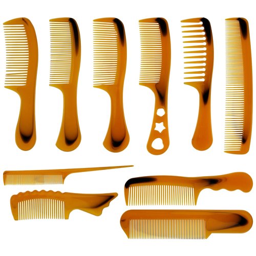 10 Pcs Hair Comb Set for Women,Wide Tooth Detangling Hair Comb Hair Styling Comb,Medium Tooth Comb-Detangling Hair Combs for All Hair Types & Styles (Yellow)