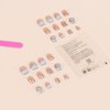 Hkanlre Square Press on Nails Short Pink Crystal Fake Nails Heart Tips Full Cover False Nails for Women and Girls 24PCS