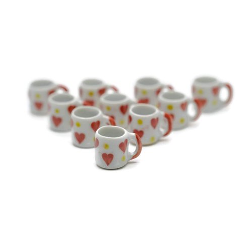 10 Love Coffee Mug Tea Cup Dollhouse Miniatures Food Kitchen