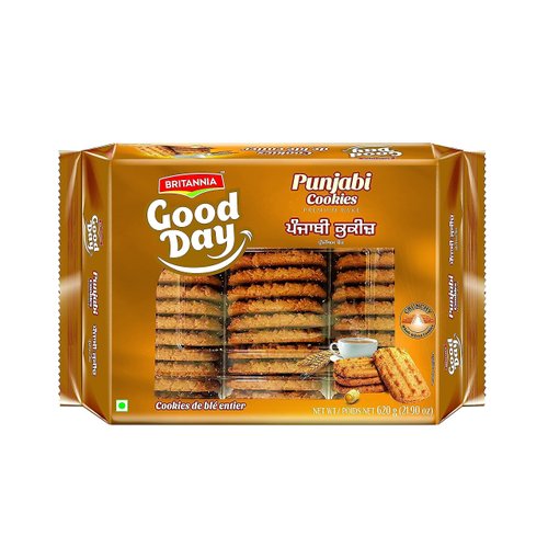 Britannia Punjabi Cookies 21.90oz (620g) - Pack of 1 - Whole Wheat Cookies - Healthy, Delicious & Crispy - Breakfast & Tea Time Snacks