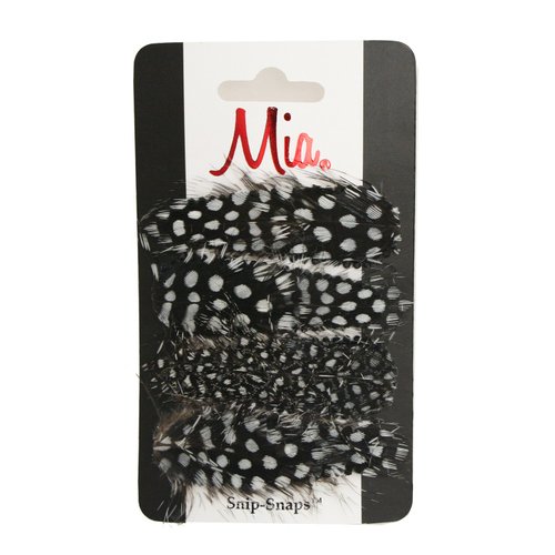 Mia Snip Snaps, Metal Hair Clips Hair Barrettes Hair Accessories with Feathers for Women, Teens, ...