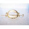 Gold metal art deco heart hair slide stick clip barrette