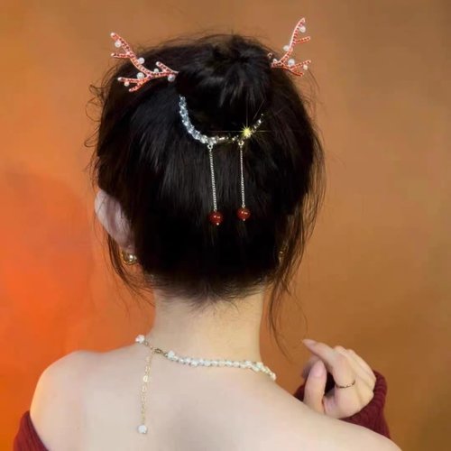 Christmas Hair Clips Christmas Red Elk Hair Clip for Women Christmas Hair Clips Christmas Hairband Christmas Hairpins Hair Clips Christmas Clips Hair Clips Accessories 2Pcs