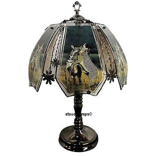 Zebra Touch Lamp with Black Chrome Finish