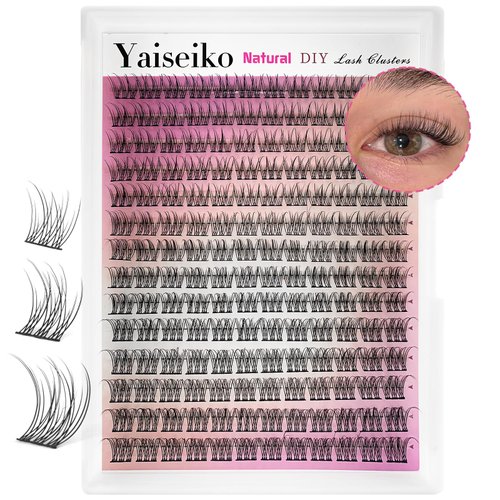 Lash Clusters Wispy Individual Lash Extensions Natural Cluster Lashes D Curl 10-12MM Mixed Lengths Eyelash Extension Individual 168 Pcs DIY Lash Extension by Yaiseiko