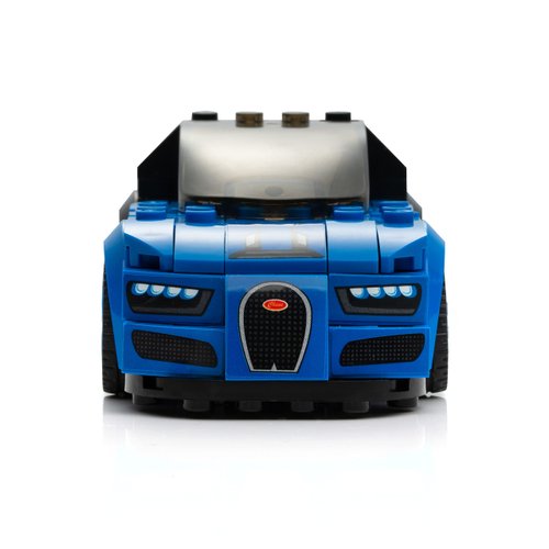 Block Builder Bugatti Racing Car Building Block Set (237 Pieces). Racing Car Building Blocks for Kids and Adults (Blue)