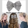AHONEY 1 Pack Silver Hair Bows for Women Hair Bow Clip, Hair Bling Glitter Hair Clips Sparkly Barrettes for Women Girls Holiday Hair Accessories Christmas Gift