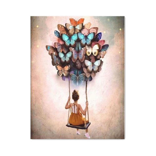 LETEYO Paint by Numbers Kit for Adults Oil Painting Kit Swing Girl for Beginners 16" W x 20" L Without Frame DIY Easy Acrylic Paint by Numbers Arts Crafts for Wall Decor
