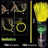 YOFOBU 150 PCS Yellow Glow Sticks with Connectors 8" Glowsticks Bracelets Necklaces Bulk Glow In The Dark Party Supplies Neon Party Favors for Halloween ThanksGiving Day Wedding Birthday Carnival