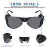 Ossat Polarized sunglasses with side shields cowhide Shield wind proof sunshade For Men Women Classic Mountain Fishing eyewear