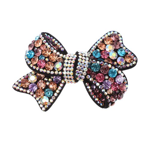 Holibanna Rhinestone Bow Hair Clip with Crystals - Bridal Bowknot Ponytail Clamp, Exquisite Decor for Women