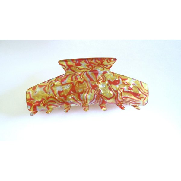 Generic Magenta red yellow gold shimmering effect hair claw clamp clip