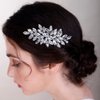 BERYUAN Crystals Hair Comb for Bride for Women for Girls Cute Teardrop Hair Comb Slide Multi-Color RED