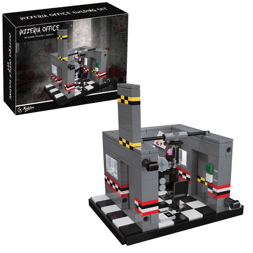 Xalvitra Five Nights Halloween FNAF Pizzeria Office Building Blocks Set, Classic Horror Game Security Breach Creative Festival Bricks Kit Toys Gifts Merch,Suitable for Fans Friends Kids
