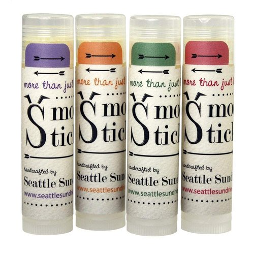 Smooch Stick All Natural Lip Balm Set for Women, Men & Kids with Beeswax & Shea Butter - Fruit, Floral, Herbal Flavors Variety Pack - Small Gift Idea - Seattle Sundries