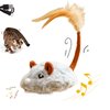 MZINGALL Interactive Cat Toy Mouse, Moving Mouse Automatic Cat Toys Electronic Mice, Rechargeable Squeaky Cat Mouse Toys for Kitten Indoor/Outdoor Exercise（Long Velvet）