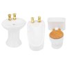 SUNGOOYUE 1/24 Dollhouse Bathroom Set, Mini High Simulation Ceramic Bathtub Toilet Sink Kit for DIY Dollhouse Accessory(#1)