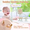 Happi2U Baby Teething Toys, High Chair Toy with Suction Cup for Infant Toddlers 6 12 18 24 Month, Food Grade Silicone Teether with Oak Loop, Montessori Sensory Educational Baby Bath Toy Gifts (Green)