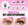 DIY Lash Extension Kit Lash Clusters Kit 240 Pcs Lash Bond and Seal Cluster Lashes D Curl with Lash Tweezers for Eyelash Extension Kit at Home Individual Lashes Kit (Kit 40D-0.07D, 12-18mm)