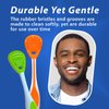 Tongue Cleaner (3-Pack) with Gentle Cheek Scraper. Two-Sided Head with Dual Action Cleaning for Fresh Breath.
