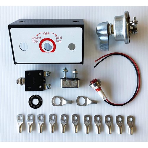 ALL TRUCK PRODUCTS TARP Motor Rotary Switch KIT w/Circuit Breaker and Indicator Light 12VDC 50 Amps