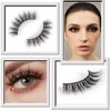 Mink Lashes 3D 18mm Natural Cat Eye Lashes Reusable Long Eyelashes for Daily Eye Makeup False Eyelashes 2 Pairs-LINGSTAR (YM1090-Iris)