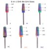 MZCMSL 5 in 1 Carbide Nail Drill Bit for Removing Acrylic or Gel, Both Left and Right Handed - Two Way Rotate Use,3/32 Shank efile Bit (Fine,Multicolor)