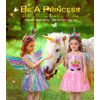 BIBUTY Kids Princess Dress Up Clothes for Little Girls, Pretend Play & Dress Up Princess Costume Set with Princess Dresses Crown for Little Girls, Princess Toys Gifts for 3-6 Toddler Little Girls