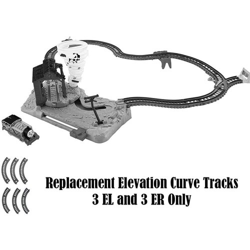 Replacement Parts for Thomas The Train - FJK25 ~ Thomas & Friends Trackmaster Twisty Tornado Train Track Set ~ Replacement Elevation Curve Tracks ~ 3 EL and 3 ER
