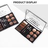 Easilydays Eye Makeup Contour Kit Palette Set, Eyebrow Stamp Stencil Kit, Eyebrow Makeup Brown 12 Eyebrow Powders, 4 Brow Stencils, 4 Eyebrow Soap with Eyebrow Brush, Soft Bristle Brush, Eyebrow Powder Brush, Eyebrow Pencil, Waterproof
