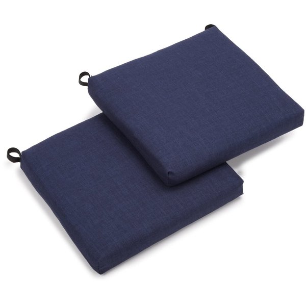 Blazing Needles Indoor/Outdoor Chair Cushion, 20" x 19", Azul 2 Count