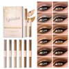 Melemando Dual Ended Liquid Eyeshadow Set 6 Color Neutral Naked Glitter and Matte Eyeshadow Waterproof Long Lasting Smooth Creamy Eyeshadow Set (6 Colors Set 1)