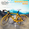 1:10 Scale Die-Cast Alloy Mini Mountain Bike Bicycle Model Toy Desktop Decoration Crafts for Cycling Lovers Bike Racers Athletes Children Boys and Girls (Yellow)