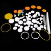 Honbay 78PCS Plastic Toy Car Motor Gear Kits Single Double Reduction Gear Worm Gear Robot Gear Pulley Belt Assembly for Robot Toy Automobile Cars DIY Kit