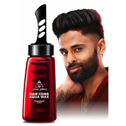 UrbanGabru Aqua Hair Comb Wax (6.67 Fl Oz) | 2-in-1 Men Hair Styling Wax | Strong Hold Wet look & Shiny finish all day.