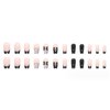 Hkanlre Bow Tie Press on Nails Black Coffin Fake Nails Tips Full Cover Pearl False Nails for Women and Girls 24PCS