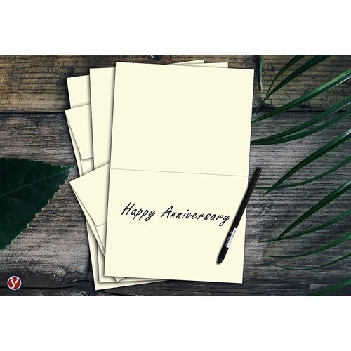 Greeting Cards Set - 4 1/4 x 5 1/2 Cream A2 Card Stock and Envelopes, Scored For Folding, Perfect for Business Invitations, Weddings and All Occasion - 50 Cards and 50 Matching Envelopes