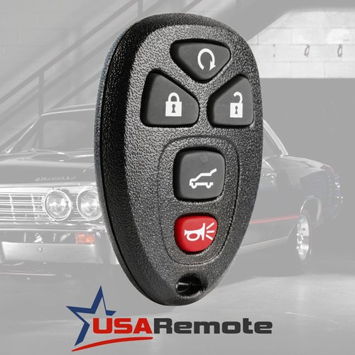 Key Fob Keyless Entry Remote with Ignition Key fits Chevy Suburban Tahoe Traverse/GMC Acadia Yukon/Cadillac Escalade SRX/Buick Enclave/Saturn Outlook (OUC60270, OUC60221)