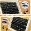 Fluffy Eyelash Extension Kit 80D+100D Lash Clusters DIY Lash Extension Kit 288Pcs False Mink Eyelashes Lash Extension Kit with Lash Bond and Seal and Lash Tweezers DIY at Home