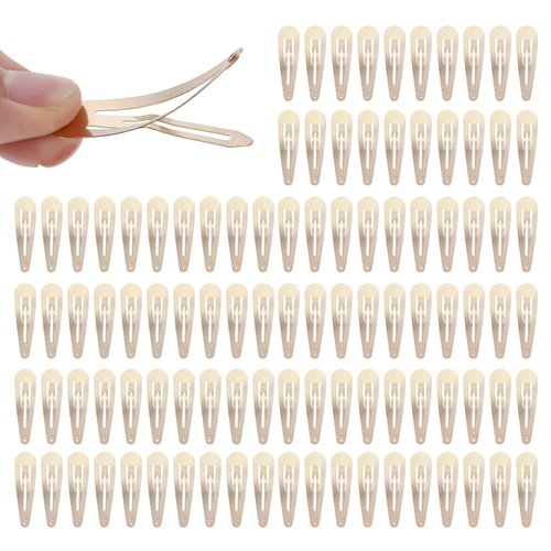Lawie 100 Pack Bulk 2 Inch 5 CM Gold Snap Metal Hair Clips Barrettes Hairpins Clips Thin Fine Bang Hair Holder Craft DIY Accessories for Women Girl Kids