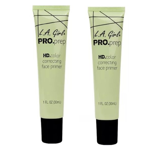 Pack of 2 L.A. Girl Pro Prep HD Color Correcting Face Primer, Green GFP912