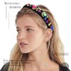 Firuilo Baroque Colorful Headband Crystal Rhinestones Hairband with Beaded Hair Ties Bejeweled Wide Head Band for Women and Girls