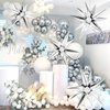 FUNTOOB Silver Star Balloons Metallic Star Foil Balloons Silver Star Cone Balloons Starburst Balloon Spike Balloons for Birthday Graduation Business Event Christmas Decorations (50Pcs)