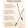 Eyebrow Pencil Tinted Brow Gel,2Pcs 2-in-1 Black Brow Glue & Microblading Liquid Eyebrow Eyeliner Pen, Fast Sculpt Fill in Brow,Longlasting Waterproof Eye Makeup Pen, Eyebrow Filler for Women Girl-01#